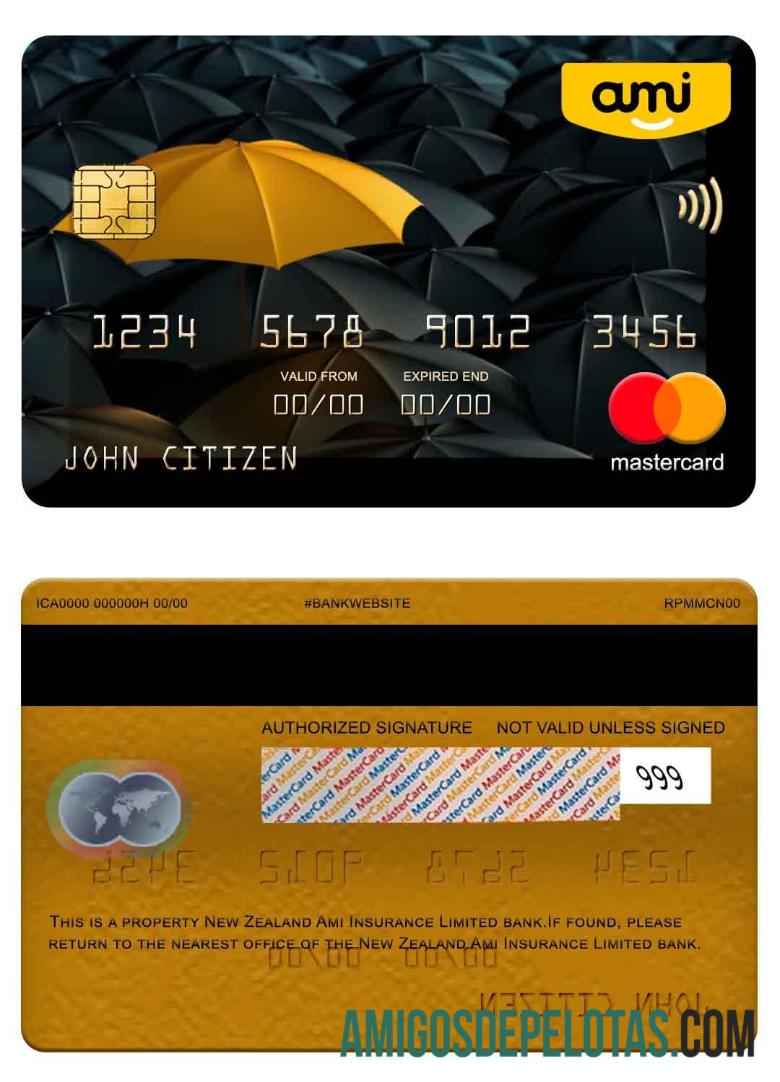 New Zealand Ami Insurance Limited Bank Mastercard example